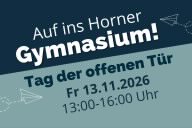 Auf ins Horner Gymnasium! Kommt vorbei!